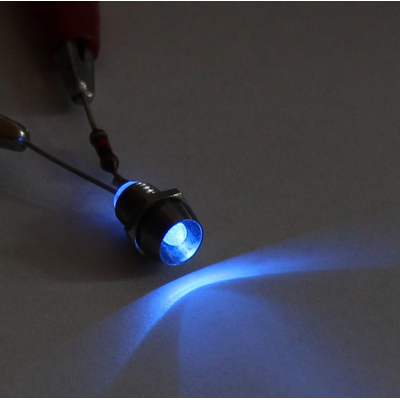 LED  3mm blau mit Fassung 12VDC