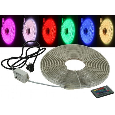 RGB LED strip 230V 20m IP44, incl. IR remote control - RGB-Pro