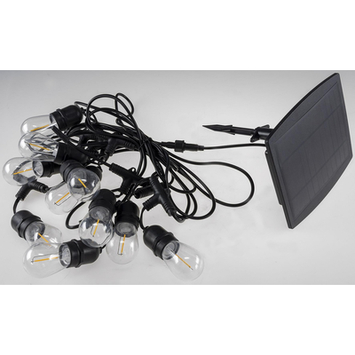 Biergarten-Solar Lichterkette mit 10x Filament Led Lampen IP44