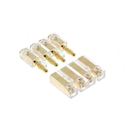 4x Cable connector banana up to 4mm gold clated connectors