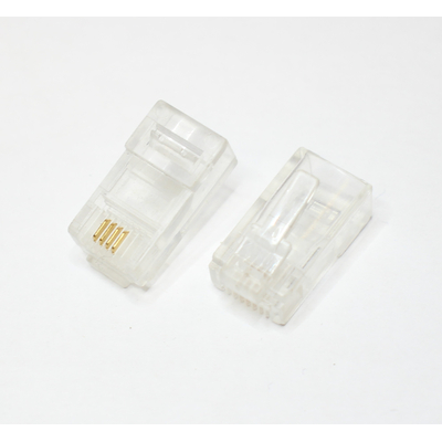 RJ45 Stecker 4 polig 8P4C f�r Flachkabel