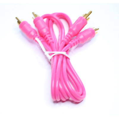 Stereo RCA cable male-to-male 1m pink
