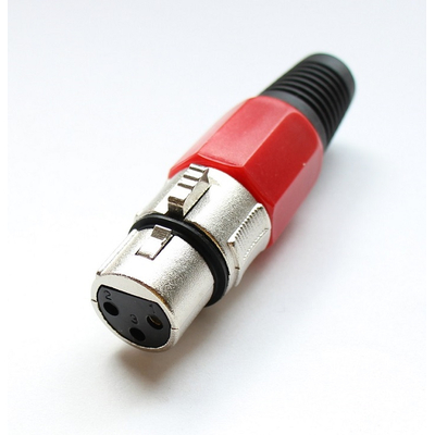 XLR connector female 3 pin red