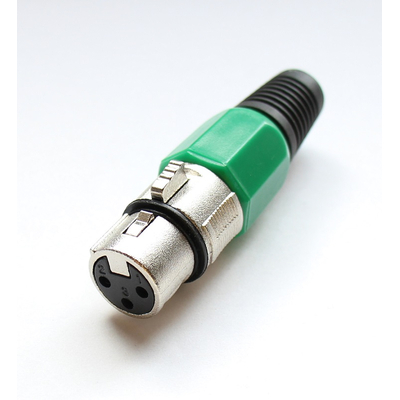 XLR connector female 3 pin green