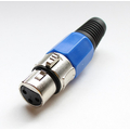 XLR connector female 3 pin blue