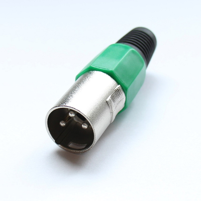 XLR connector male 3 pin green