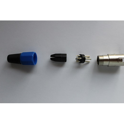 XLR connector male 3 pin blue