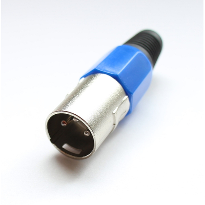 XLR connector male 3 pin blue