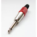 Jack plug 6.3mm mono red