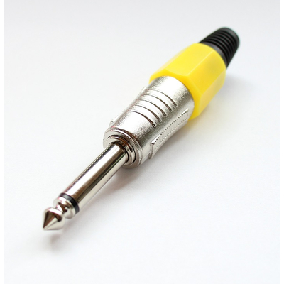 Jack plug 6.3 mm mono yellow