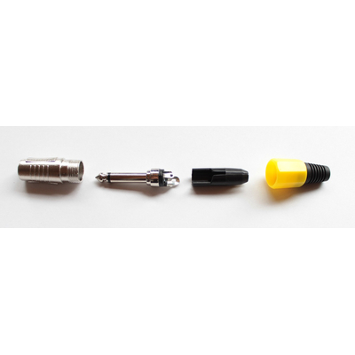 Jack plug 6.3 mm mono yellow