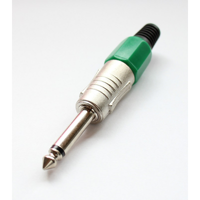 Jack plug 6.3mm mono green