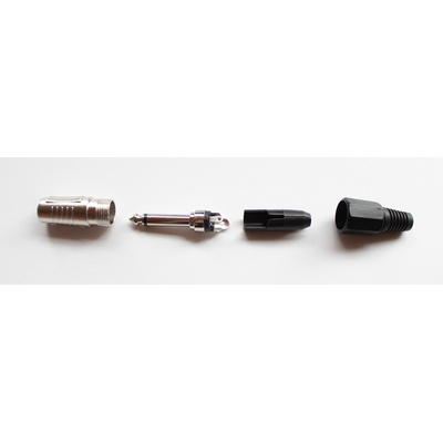 Jack plug 6.3mm mono black