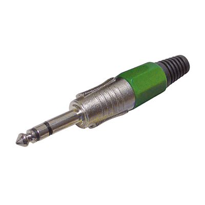 Klinkenstecker 6,3 mm stereo gr�n