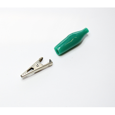 Krokoklemme mini mit Isolation gr�n 35mm