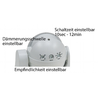 180  RF motion detector suitable for LED illuminants IP44 1-1200W white - CBM HF