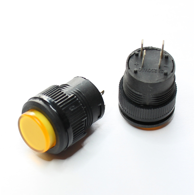 Push button 16mm 1x(on) 3A with yellow indicator light 2.4VDC