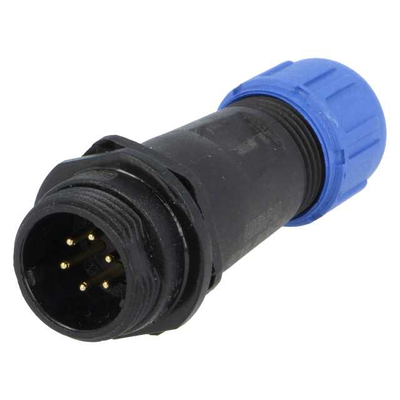 Stecker 6 polig 125V  5A Aussengewinde IP68 - SP1311/P6IN