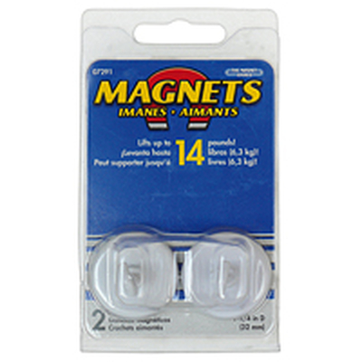 Strong round magnet with hook �32mm (pack of 2)