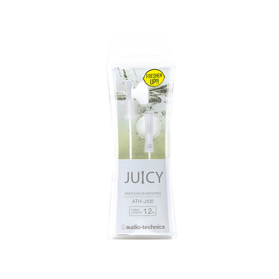 Juicy ATH-J100 stereo in-ear headphones 3.5mm jack white