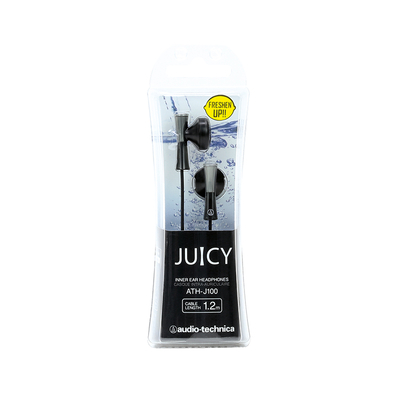 Juicy ATH-J100 stereo in-ear headphones 3.5mm jack black