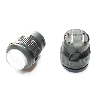 Push button 16mm 250VDC 3A with white indicator light 2.4VDC