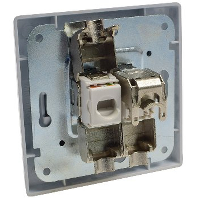 Network socket 2x CAT6 incl. frame matt white