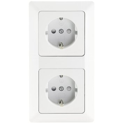 Double sockets incl. Matt white frame