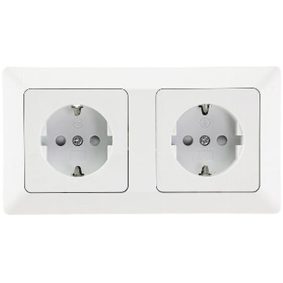 Double sockets incl. Matt white frame