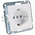 Protective contact socket without frame white mat