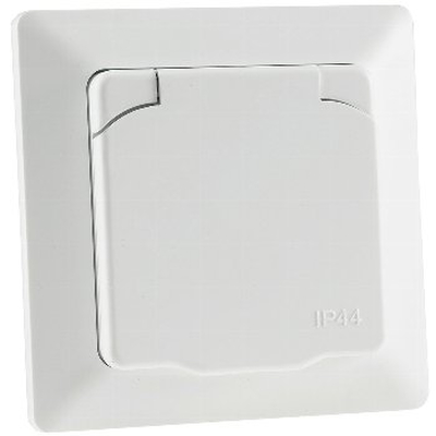   Protective contact socket incl. frame IP44 white matt