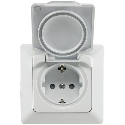 Protective contact socket incl. frame IP44 white matt