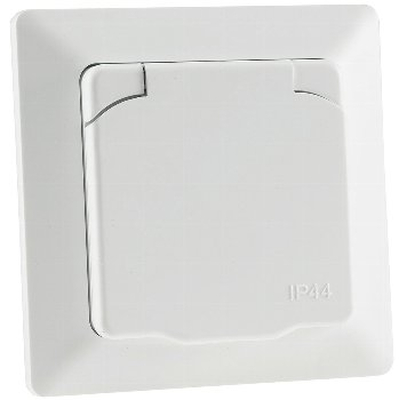 Protective contact socket incl. frame IP44 white matt