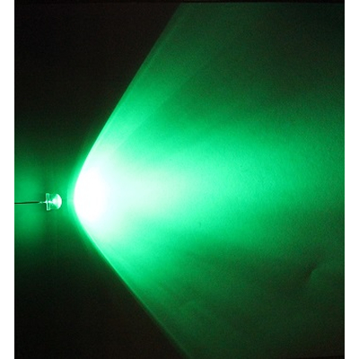 LED 8mm; green 2180-3000mcd 100 convex