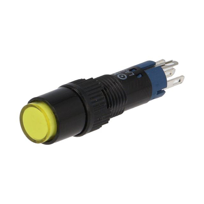 Pressure switch on/on with indicator 24V yellow round 0.5A 250VAC / 1A 24VDC