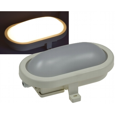 LED Oval damp-proof light  6W warm white 3000K IP44 -...