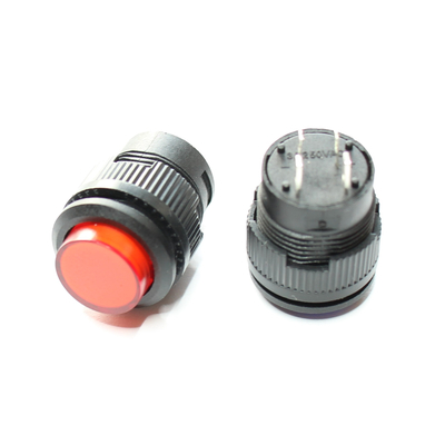 Pressure switch 16mm 1x(on) 3A with red indicator light 2.4VDC