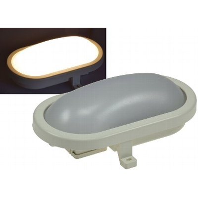 LED Oval damp-proof light 12W warm white 3000K IP44 -...