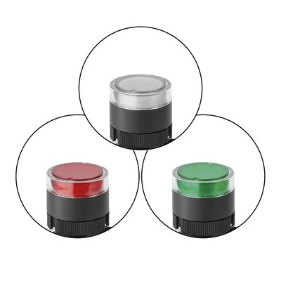 Pushbutton flush illuminated 1x(on) / 1x(off) with white, green and red cover