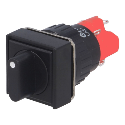      Rotary switch 16mm 1 x from 2A/24VDC 5A/250V AC black