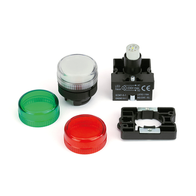 Light element / indicator light 230V with white, green and/red cover