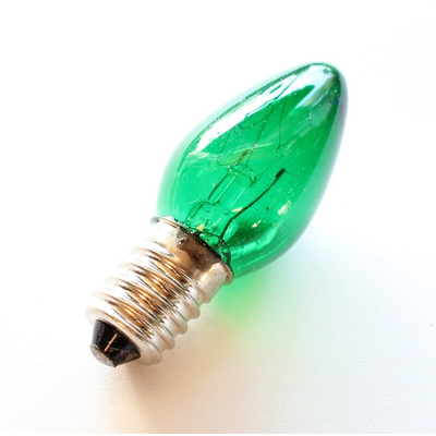 Mini Kerzenlampe E14 10W gr�n  +REST+