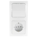 Light switch / socket combination white