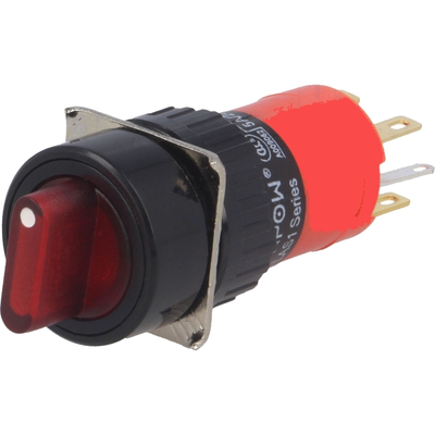     Rotary switch 16mm 1 x on/off 2A/24VDC 5A/250V AC red