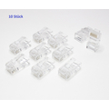 RJ45 connector 8-pin 8P8C for round cable (10 pieces)