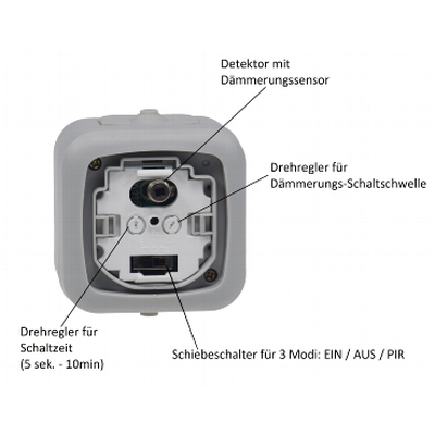 Damp room PIR motion detector IP54 2-500W