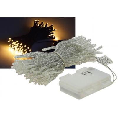 LED Lichterkette mit Batteriebetrieb 100 warmwei�e LEDs IP44mit 6 Std.Timer - CT-TK100