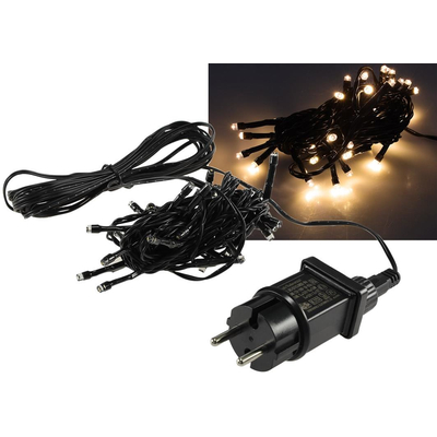 LED Aussen-Lichterkette  40 LEDs  4m warmwei schwarzes Kabel IP44