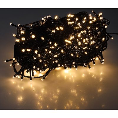 LED Outdoor lightchain 400 LEDs 40m warm white black cable IP44