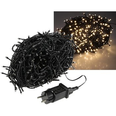 LED Aussen-Lichterkette 600 LEDs 60m warmwei� schwarzes...
